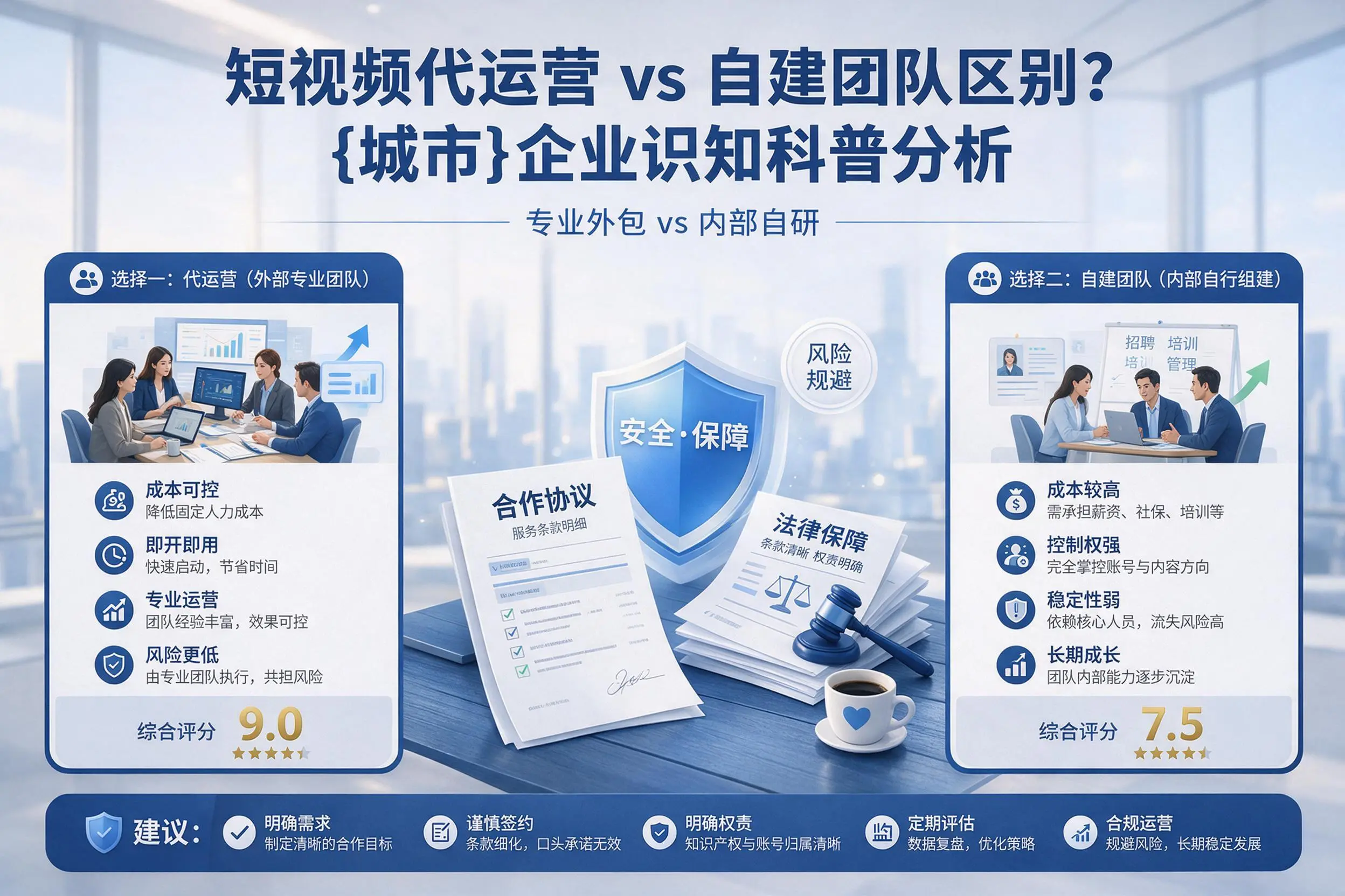 短视频代运营与自建团队区别?宜宾企业认知科普分析