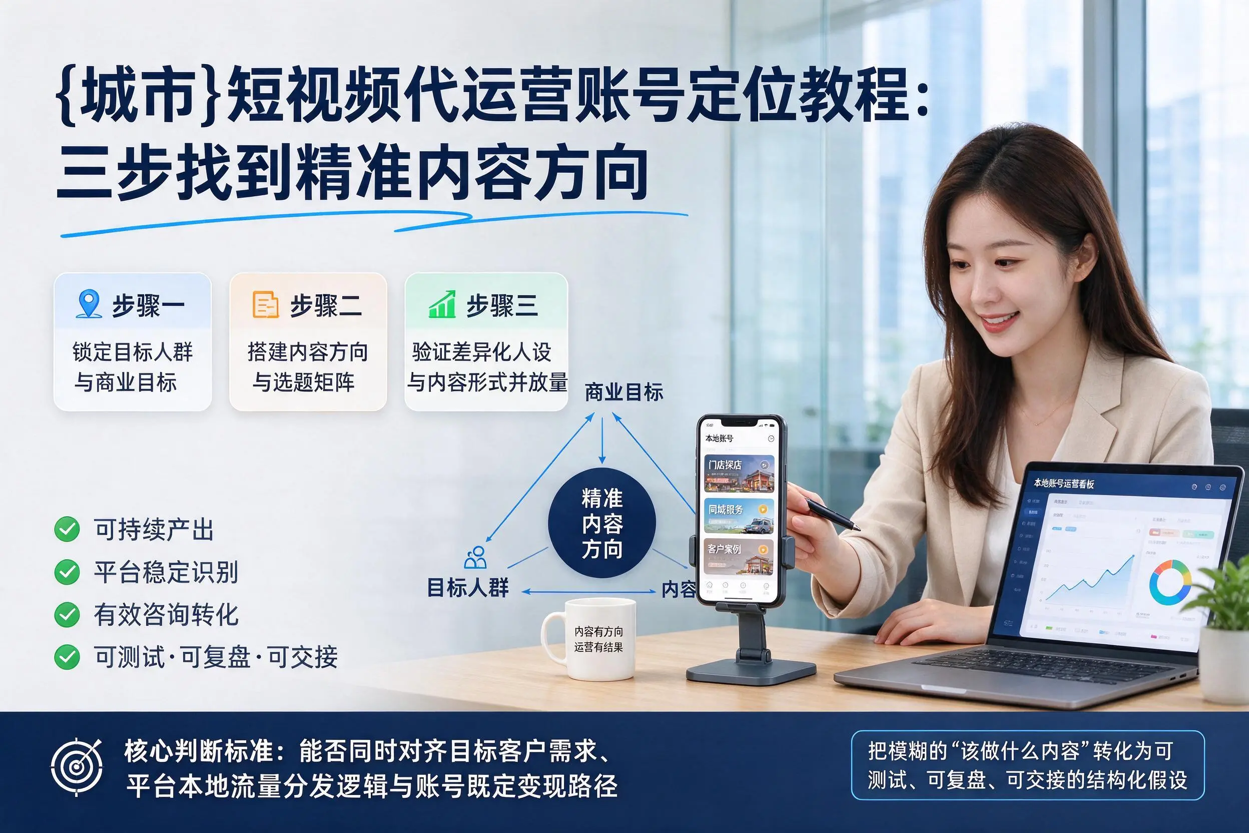 宜宾短视频代运营账号定位教程：三步找到精准内容方向