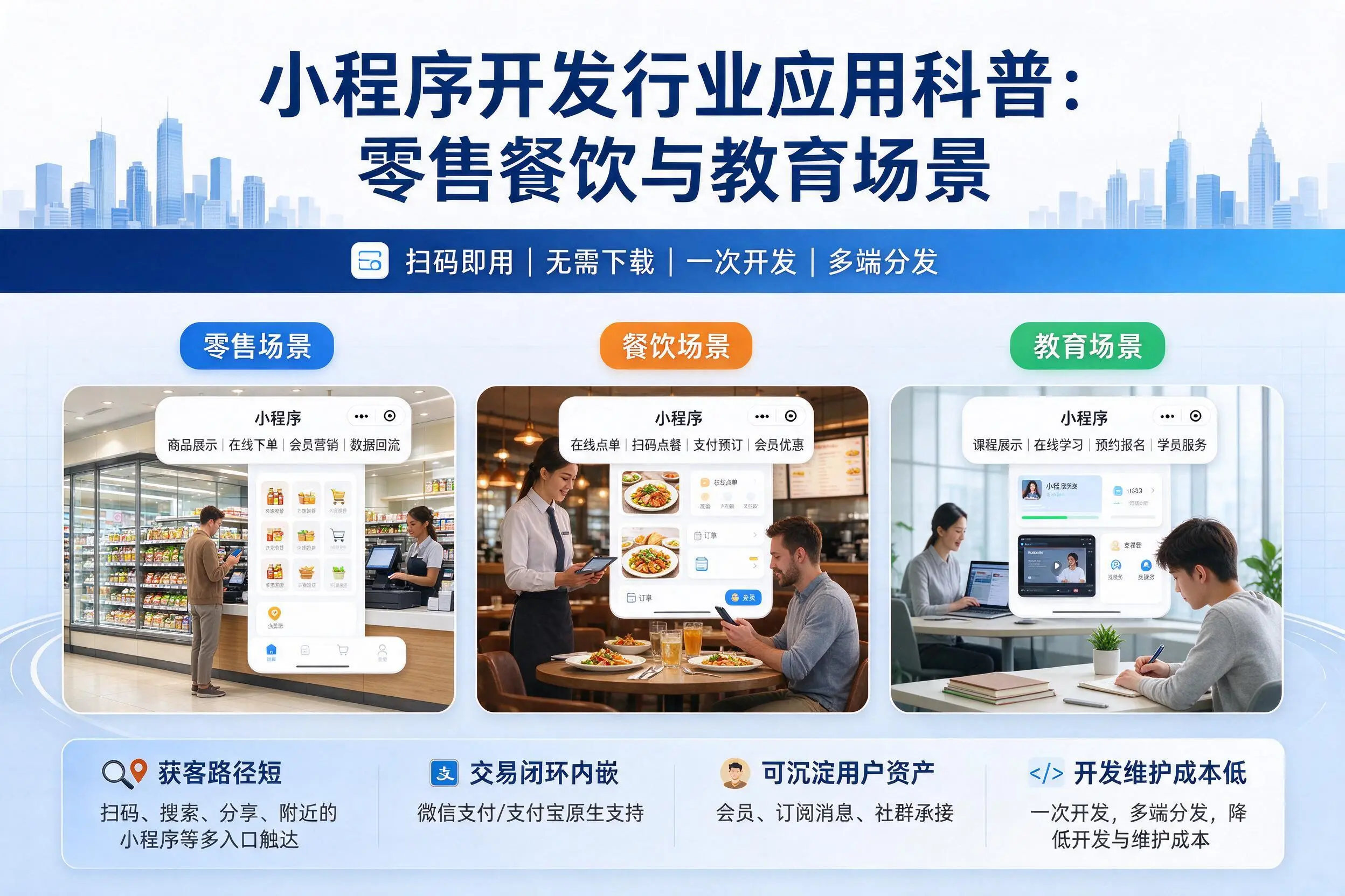 宜宾小程序开发行业应用科普:零售餐饮与教育场景