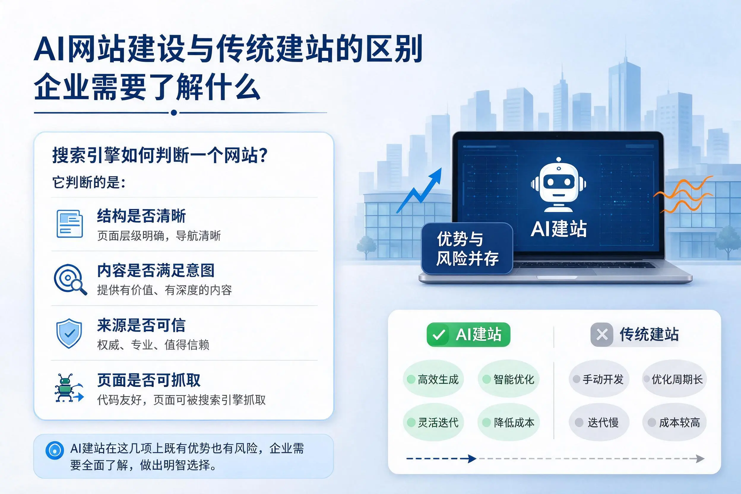 AI网站建设与传统建站的区别，宜宾企业需要了解什么