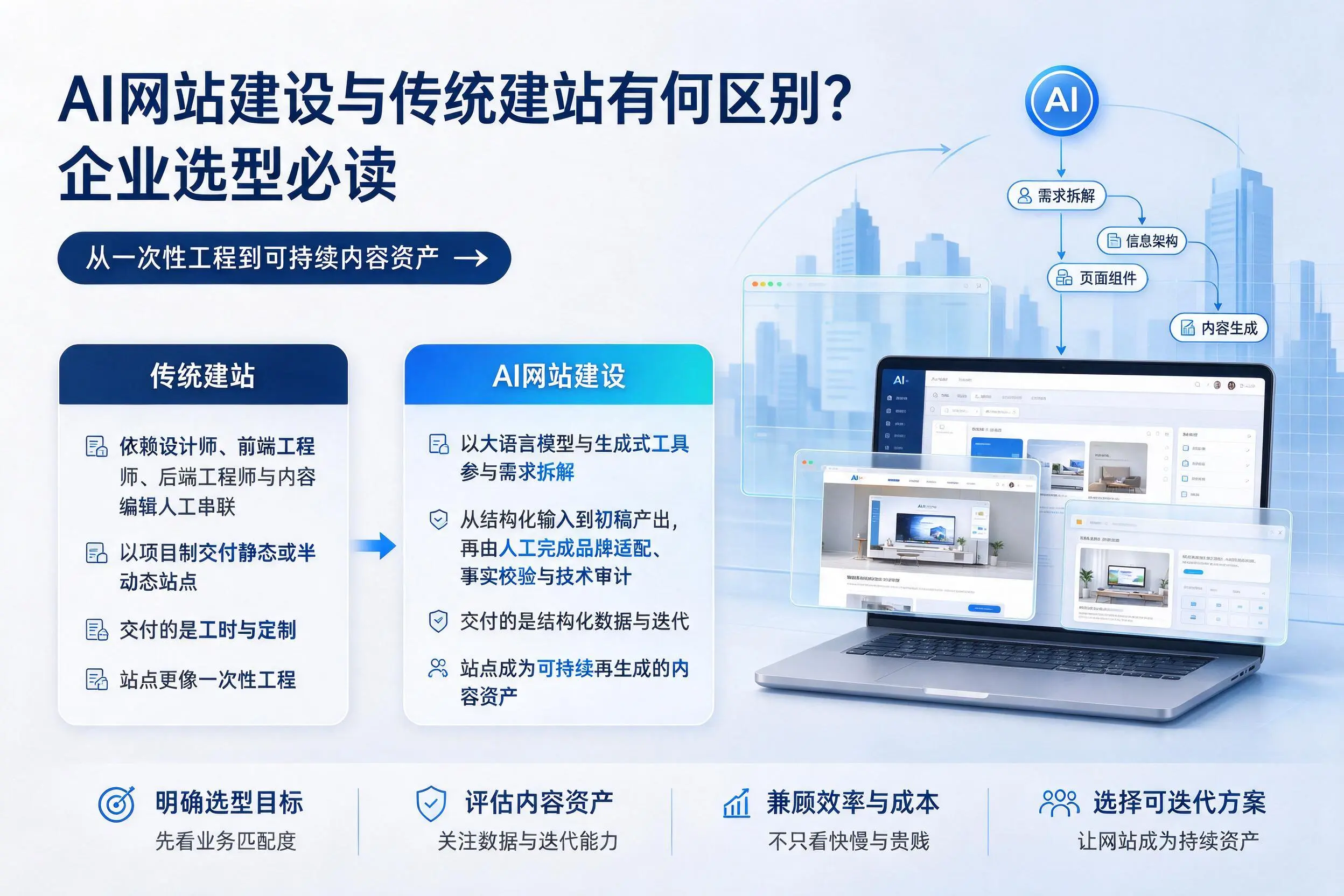 AI网站建设与传统建站有何区别？宜宾企业选型必读