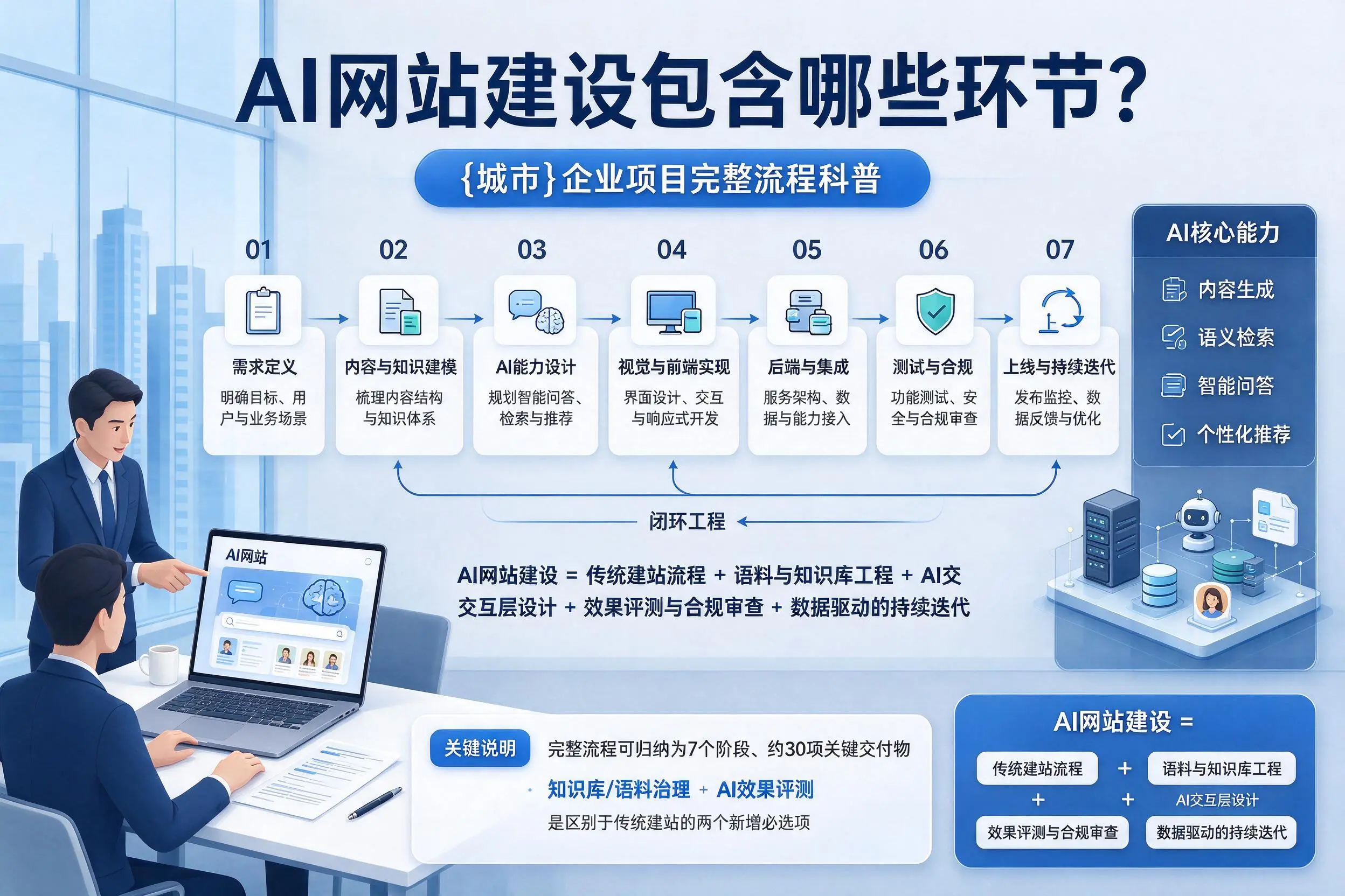 AI网站建设包含哪些环节?宜宾企业项目完整流程科普