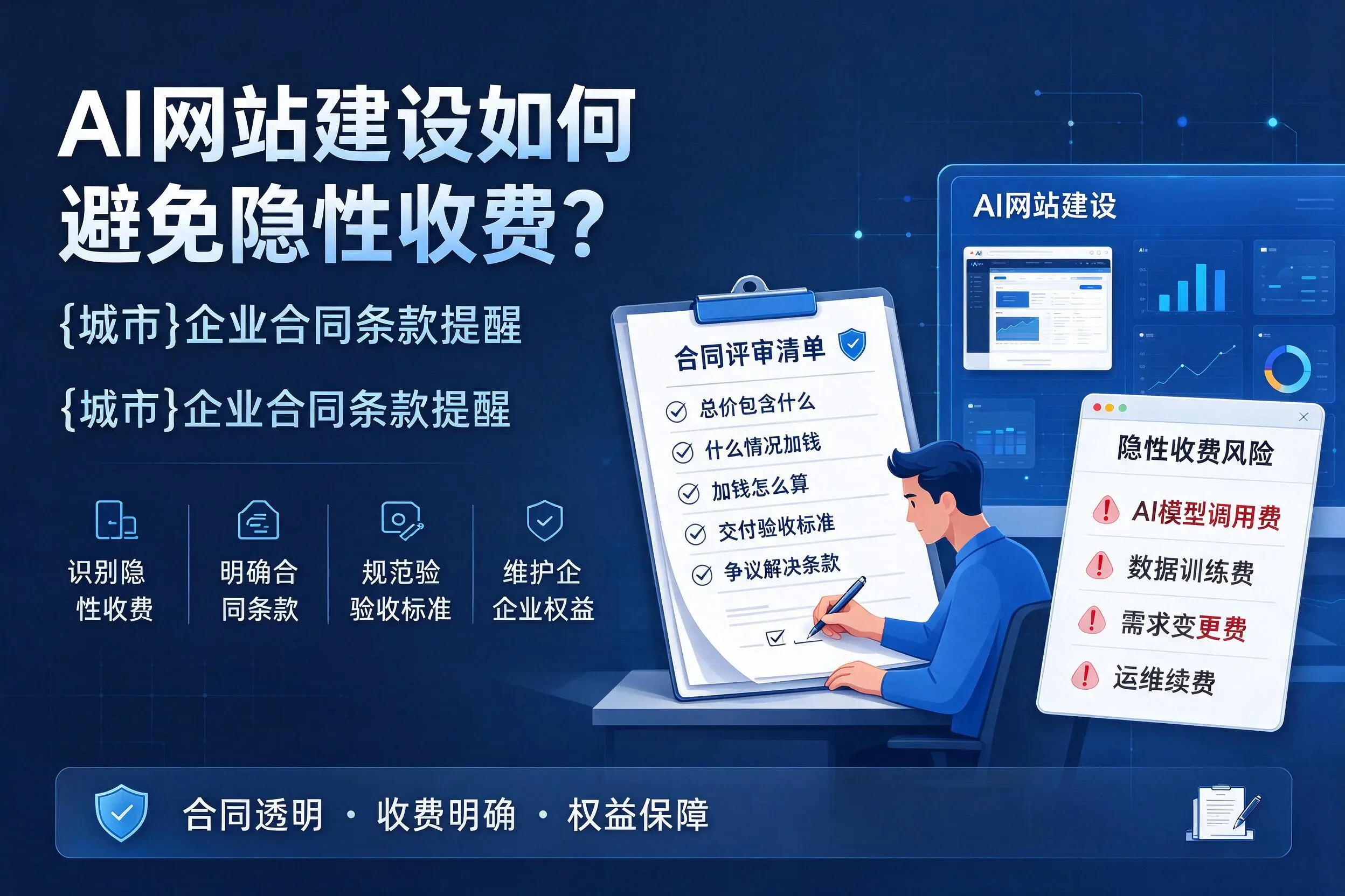 AI网站建设如何避免隐性收费?宜宾企业合同条款提醒